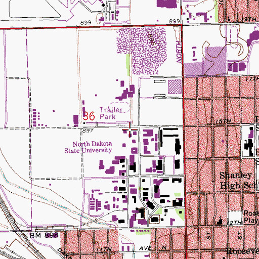 Topographic Map of Sevrinson Hall, ND