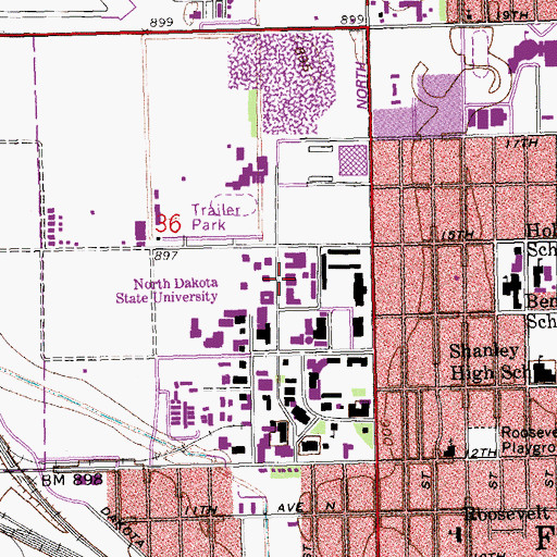 Topographic Map of Residence Dining Center, ND