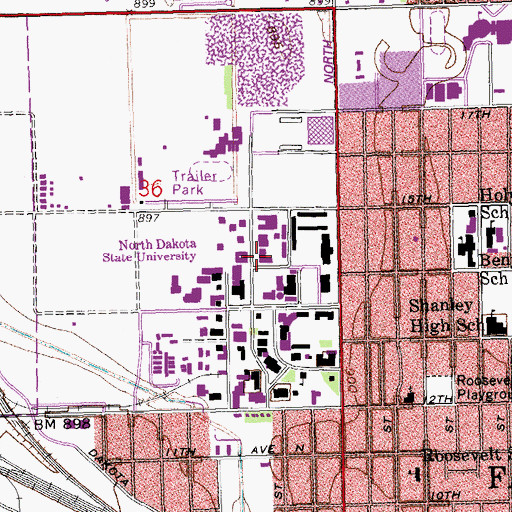 Topographic Map of Sudro Hall, ND
