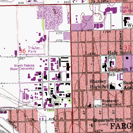 Topographic Map of Stockbridge Hall, ND