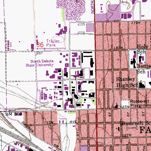 Topographic Map of Engineering Center, ND
