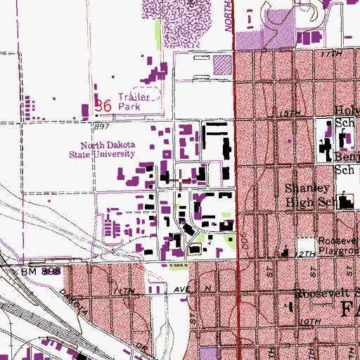 Topographic Map of Electrical and Computer Engineering Building, ND