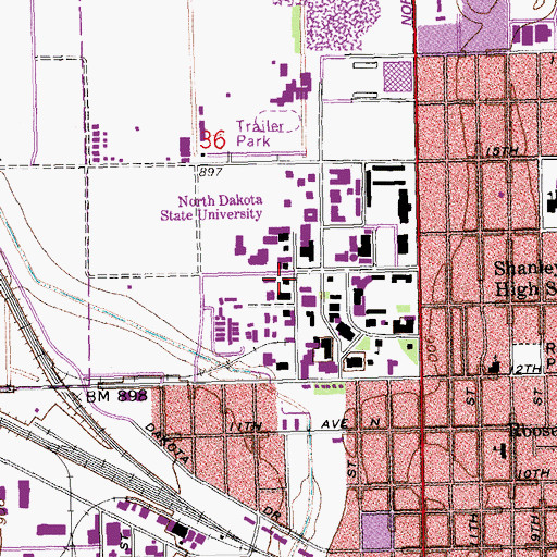 Topographic Map of Hastings Hall, ND