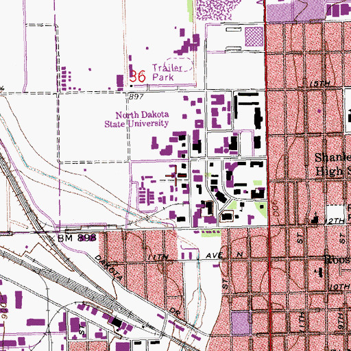 Topographic Map of Thorson Maintenance Center, ND