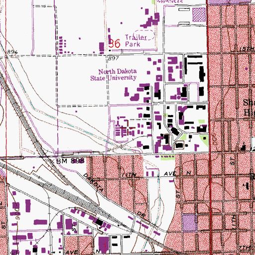 Topographic Map of Sugar Beet Research Building, ND
