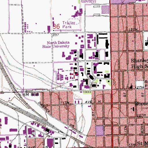 Topographic Map of Harris Hall, ND