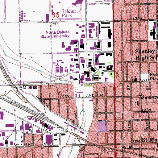 Topographic Map of Music Education Building, ND
