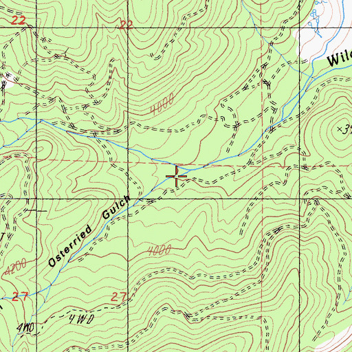 Topographic Map of Osterried Gulch, CA