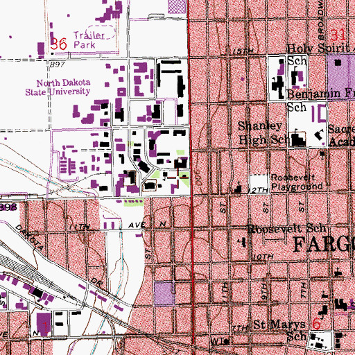 Topographic Map of Presidents House, ND