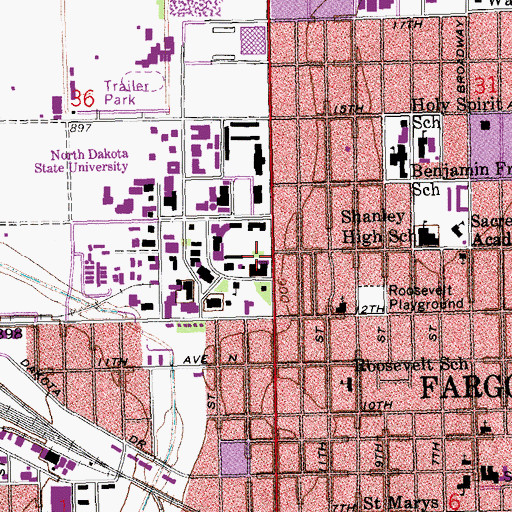 Topographic Map of Alba Bales House, ND