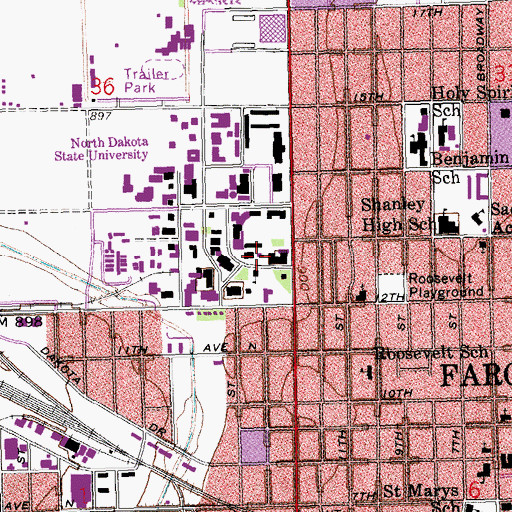Topographic Map of C I Nelson Building, ND