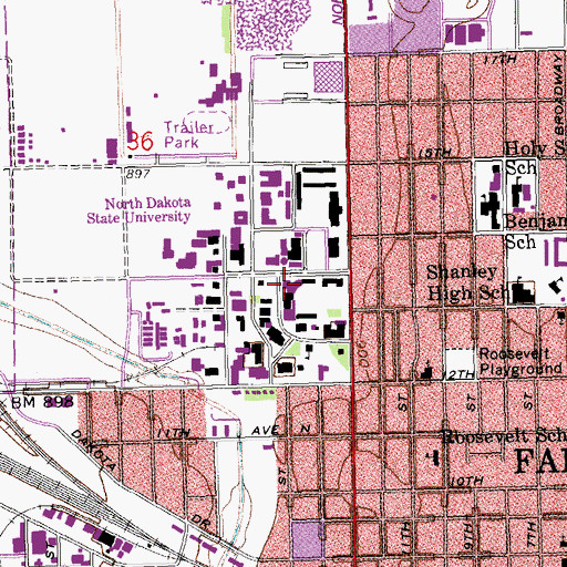 Topographic Map of Katherine Kilbourne Burgum Family Life 4-H Center, ND