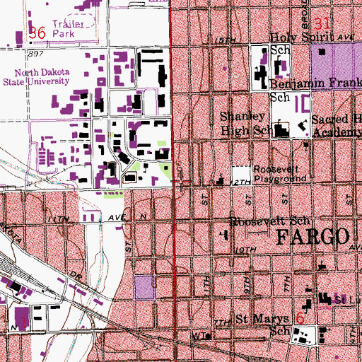 Topographic Map of Graduate Center, ND