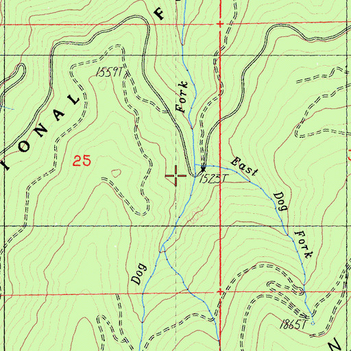 Topographic Map of East Dog Fork, CA
