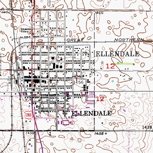 Topographic Map of Kessler Dorm, ND