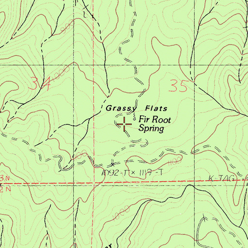 Topographic Map of Fir Root Spring, CA