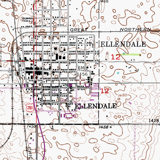 Topographic Map of Liechty Hall, ND