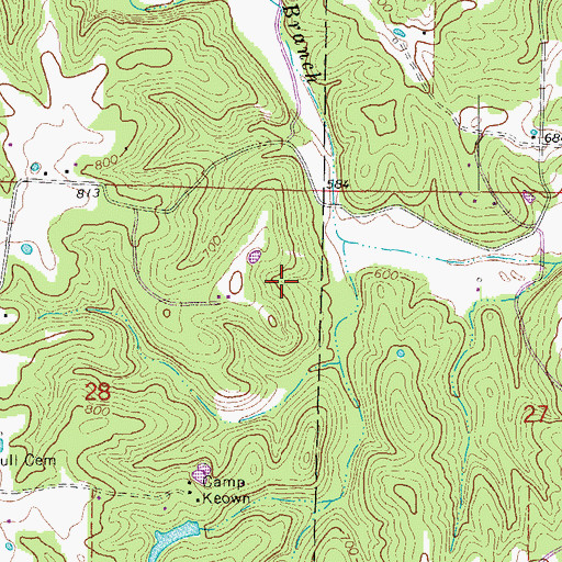 Topographic Map of Howards Bluff (historical), MO