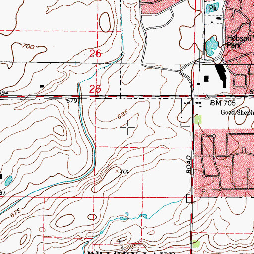 Topographic Map of Springbrook Marsh, IL