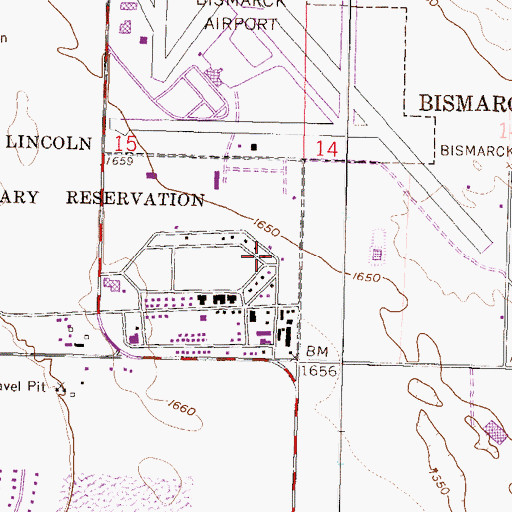 Topographic Map of Russell Hawkins Conference Center, ND