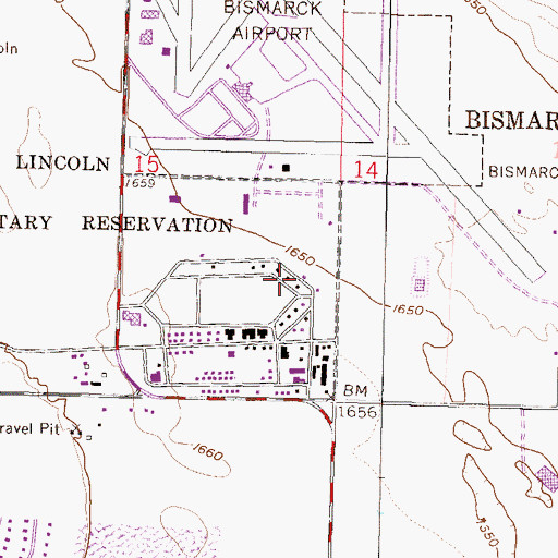 Topographic Map of Kateri Hall, ND