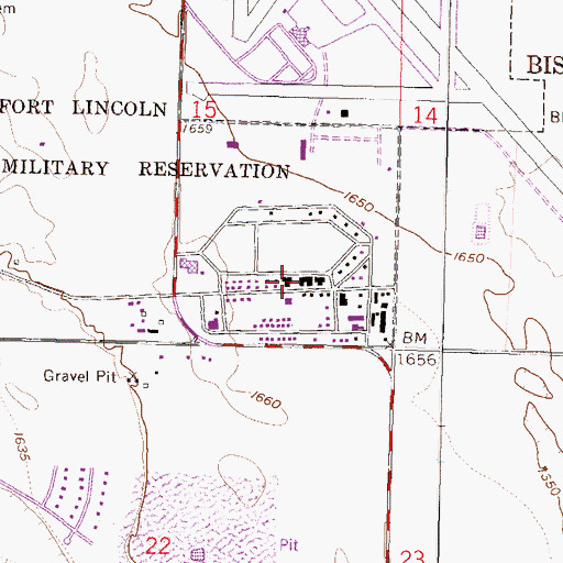 Topographic Map of Sakakawea Hall, ND