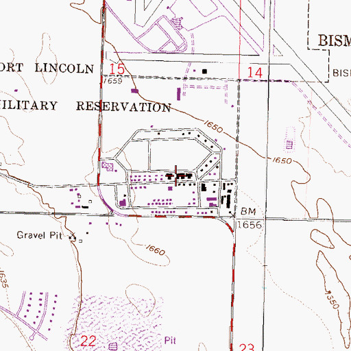 Topographic Map of Education Building, ND