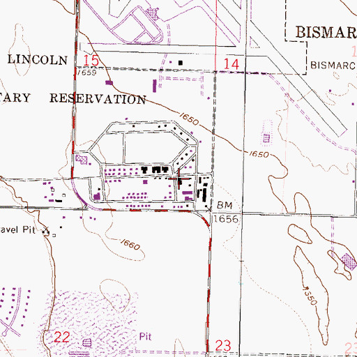Topographic Map of Jack Barden Student Life and Technology Center, ND