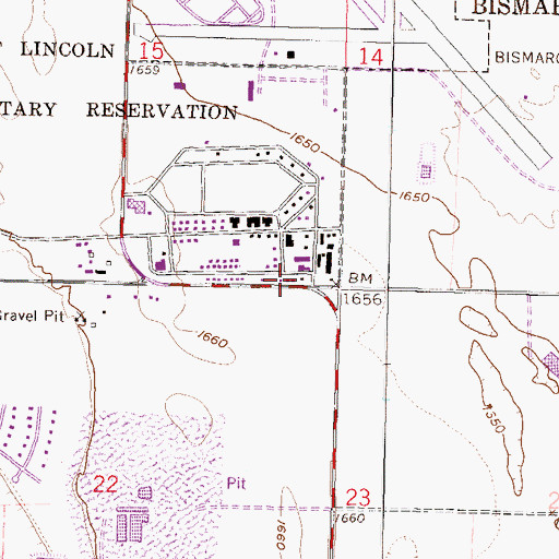 Topographic Map of Touchstone Lodge, ND