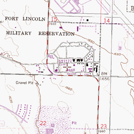 Topographic Map of August Little Soldier Apartment Complex, ND