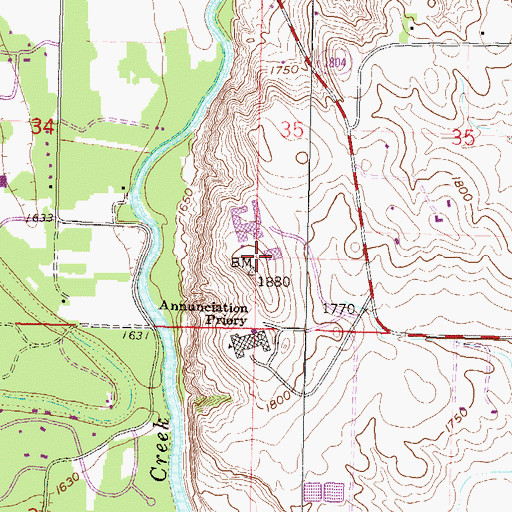 Topographic Map of McDowell Activity Center, ND
