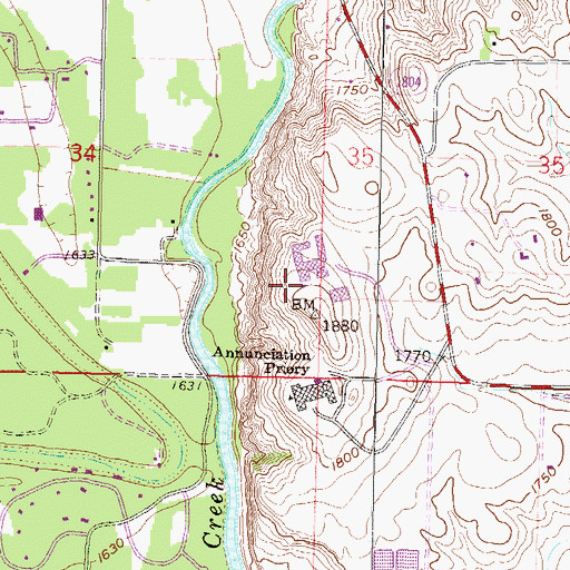 Topographic Map of University Hall, ND