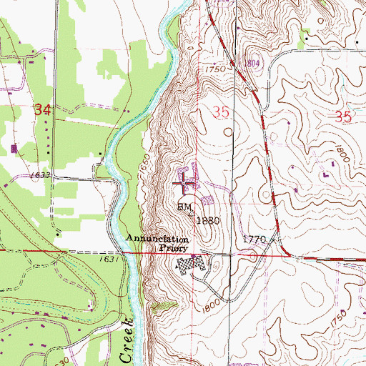 Topographic Map of Harold J Miller Center, ND