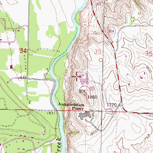 Topographic Map of North Campus Residence Hall, ND