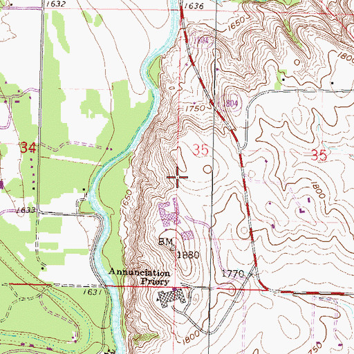 Topographic Map of Deichert Hall, ND