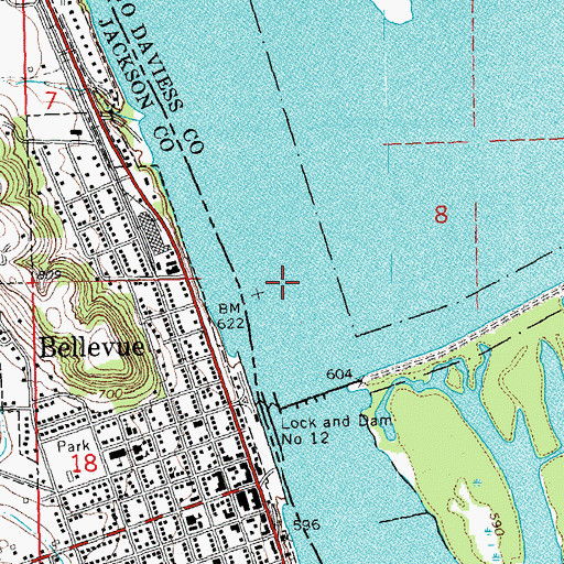 Topographic Map of Pool 12, IL