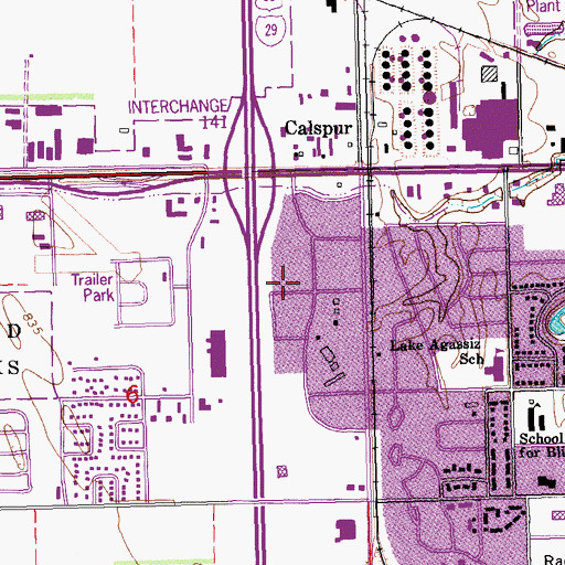 Topographic Map of Dakota Hall, ND