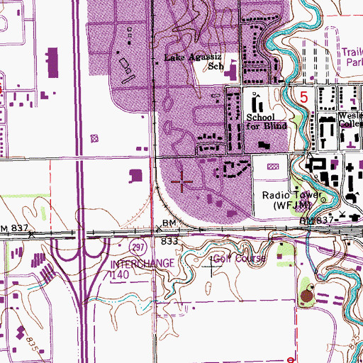 Topographic Map of Streibel Hall, ND