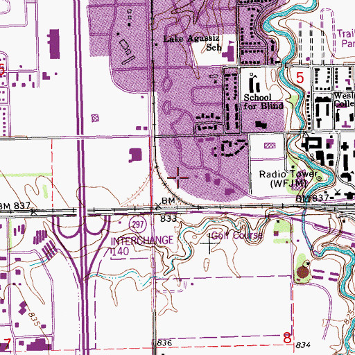 Topographic Map of Transportation/Grounds Building, ND