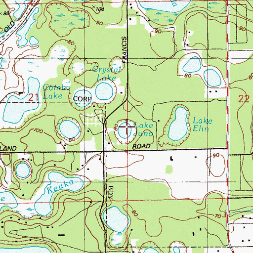 Topographic Map of Lake Juno, FL