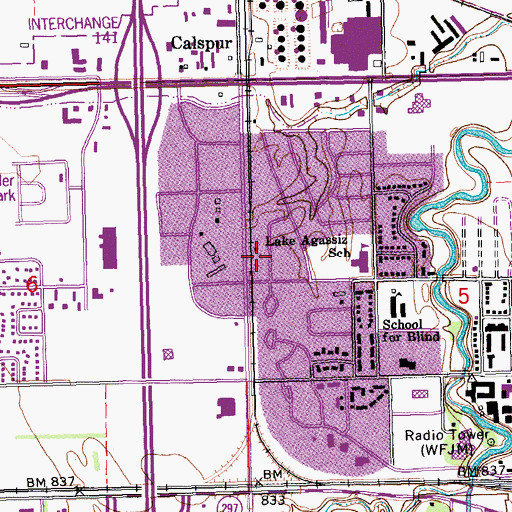 Topographic Map of Gallery Apartments, ND