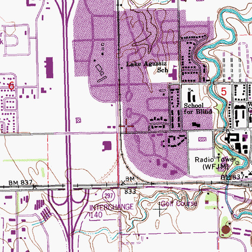Topographic Map of Tulane Court Townhouse Apartments, ND