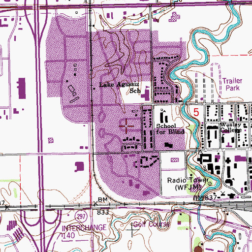 Topographic Map of Northwestern Drive Apartments, ND