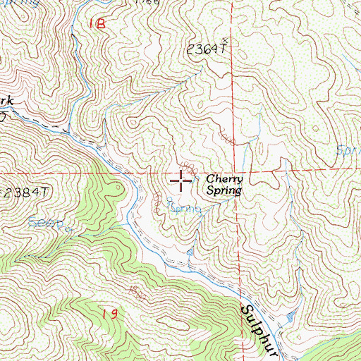 Topographic Map of Cherry Spring, CA