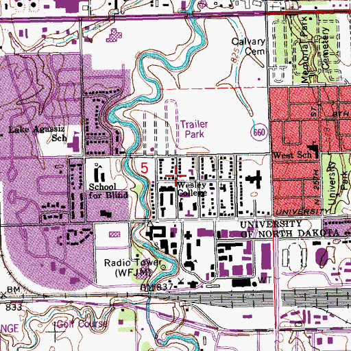 Topographic Map of Wittenberg Chapel, ND