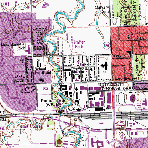 Topographic Map of Northern Plains Center for Behavioral Research, ND
