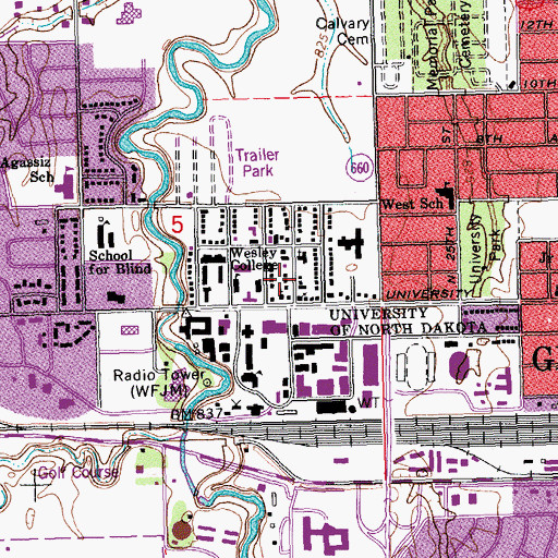 Topographic Map of Center for Community Engagement, ND