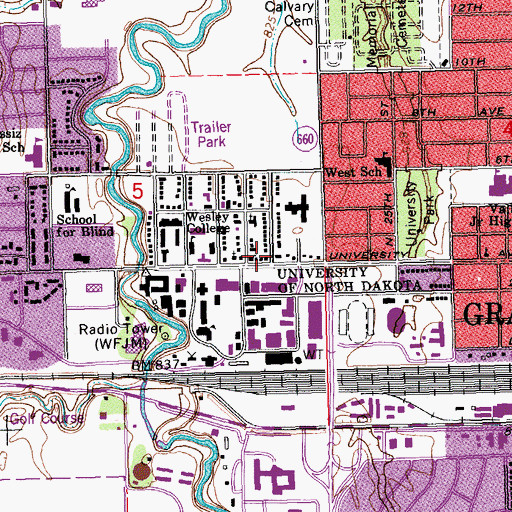 Topographic Map of International Centre, ND