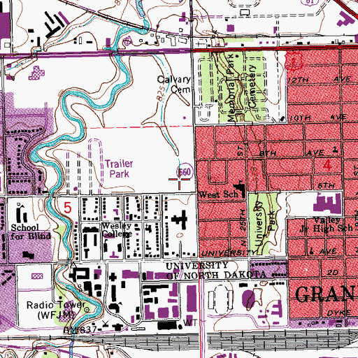 Topographic Map of Bronson Soccer Field, ND