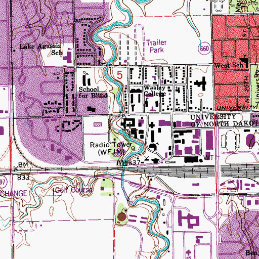 Topographic Map of Chandler Hall, ND